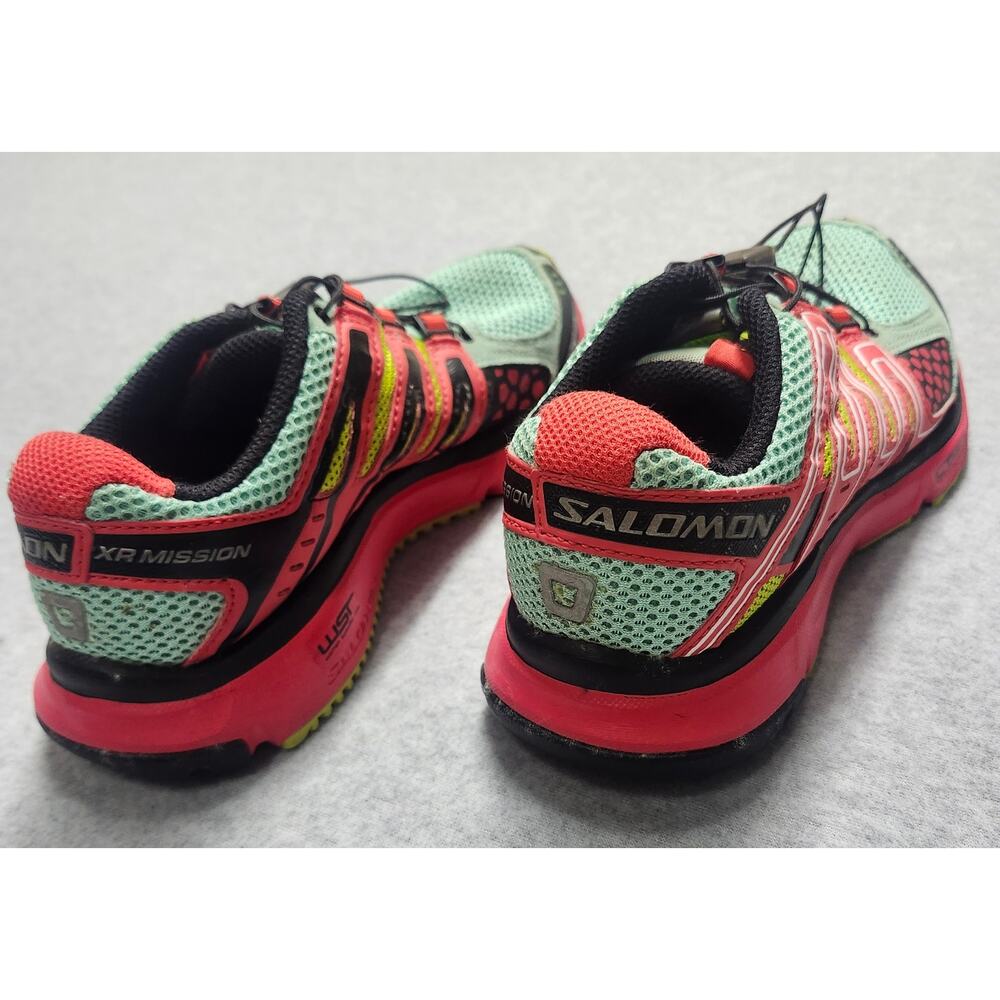 Salomon XR Mission 1 Womens Size 6 Trail Running Shoes Mint Pink Quicklace - Picture 5 of 6